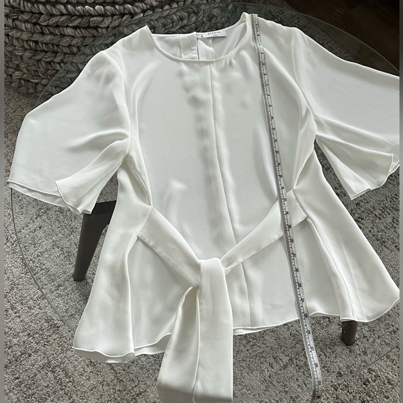 Aritzia Babaton Britannic White new Summer Vacation Formal Casual Blouse Size L - Picture 11 of 14